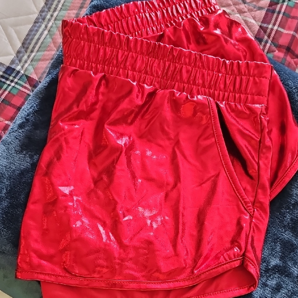Amazon Women's Shiny Red Shorts
